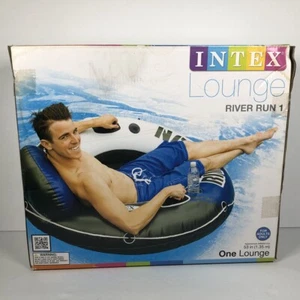 INTEX 58825EP River Run 1 Inflatable Floating Lounge: 1 Pack, Blue - Picture 1 of 14