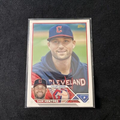 SAM HENTGES RARE 2023 TOPPS SSP GOLD MIRROR CARD CLEVELAND GUARDIANS - Image 1 of 4
