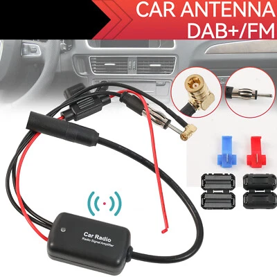 Stereo Aerial DAB AM FM 12V Radio Car Antenna Amplifier Splitter Signal Booster  - Image 1 of 4
