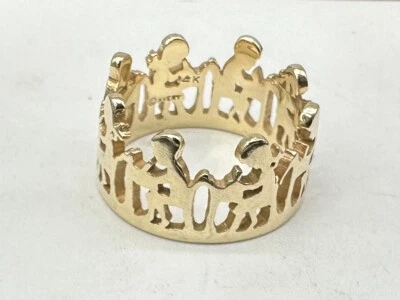 Retired James Avery 14k Yellow Gold Ladies Ring School Children At Desk Sz 5.75 Foto 1 de 4