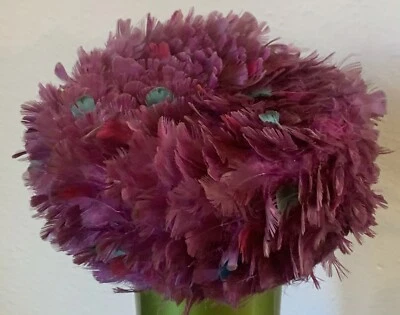 Vintage JW Robinson Purple Feathered Hat - Image 1 of 4