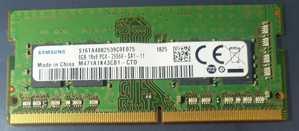 Samsung PC4-21300 PC4 2666 8GB 1X8GB DDR4 1RX8 2666MHz 260pin Laptop Memory  - Image 1 of 1