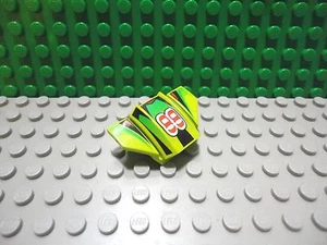 Lego 1 Lime Green 2x2 with flares printed sloped brick block #88 - Picture 1 of 1