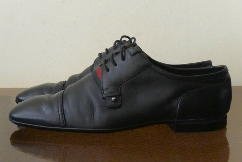 Scarpe stringate GUCCI da uomo in pelle nera taglia 9 E