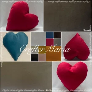 Handmade Soft Plush Velvet Heart Shape Cushion Cover or Filled Home Toy Pillow - Picture 1 of 30