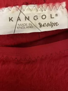 VTG Kangol RED Furgora Beanie Winter Hat Fuzzy Furry Y2K Wool Angora LUSH S/M - Picture 1 of 7