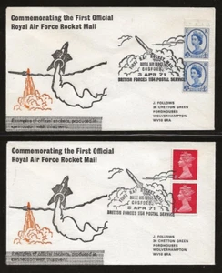 1971 GROSSBRITANNIEN Raketenpostbriefe - ROYAL AIR FORCE - EZ 129D1 - Bild 1 von 2