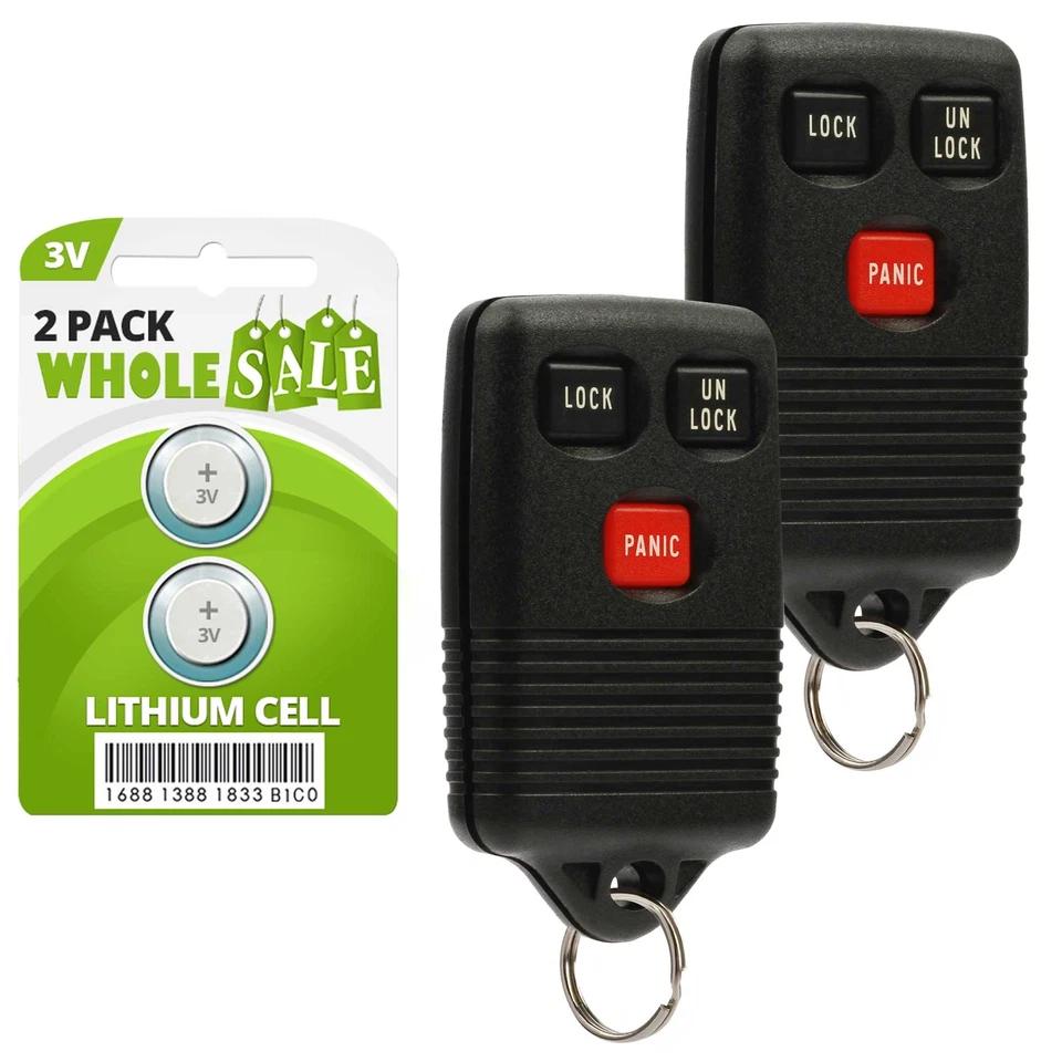 2 Replacement For 1993 1994 1995 1996 1997 Ford F-150 250 350 Key Fob Remote - Image 1 of 4