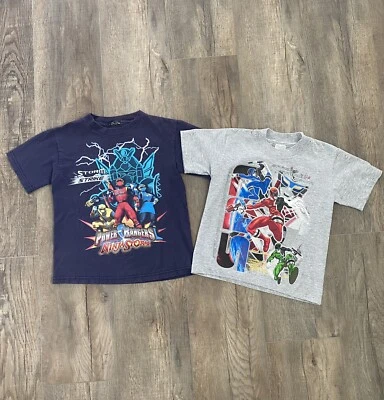 Lote De 2 Camisetas Power Rangers Niños Talla 4 Ninja Storm Space Patrol Y2K De Colección Foto 1 de 4
