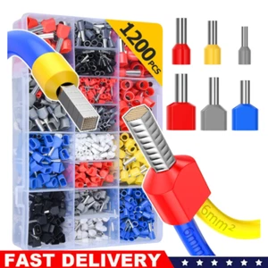 1200 PCS Connectors Cord Wire Crimp Cable Pin End Bootlace Ferrule Terminals Kit - Picture 1 of 7