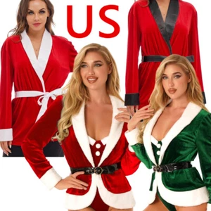 Chaqueta de mujer manga larga señora Santa Claus cosplay chaleco fiesta de Navidad - Imagen 1 de 61