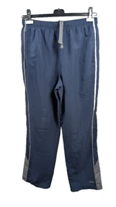 Reebok Pants Mens Medium Track Blue Zipper Legs Activewear Mesh Sides W/Pockets - Picture 1 of 8