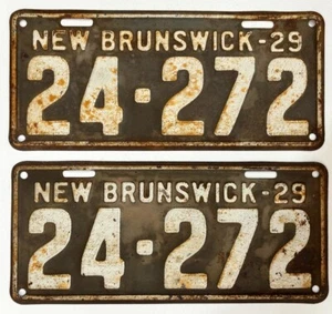 New Brunswick 1929 Nummernschild PAAR # 24-272 - Bild 1 von 1