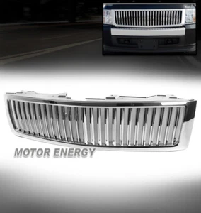 07-13 CHEVY SILVERADO 1500 PICKUP VERTICAL MAIN UPPER HOOD GRILLE GRILL CHROME - Bild 1 von 4