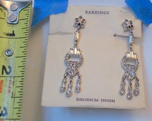PENDIENTES COLGANTES DE ARAÑA PR de colección diamantes de imitación ETIQUETA ORIGINAL rodio GLAM - Imagen 1 de 7