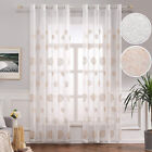 2Panel Embroidered Sheer Curtains Gauze Bedroom Drape Screening Voile Valances