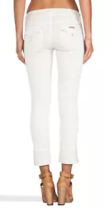 HUDSON JEANS SIGNATURE SLIM straight WHITE GINNY Flap POCKETS CROPPED $160 26 27 - Picture 1 of 9