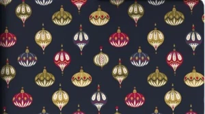Hallmark Wrapping Paper Christmas Painted Ornaments Navy Blue 35 sq ft Roll - Picture 1 of 6
