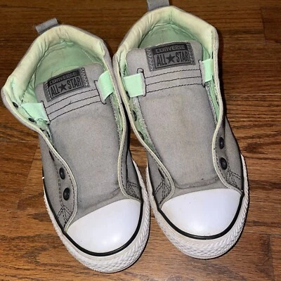 Junior Converse CTAS Street tiro medio talla 5 gris verde 660866F usado en excelente estado sin cordones Foto 1 de 4