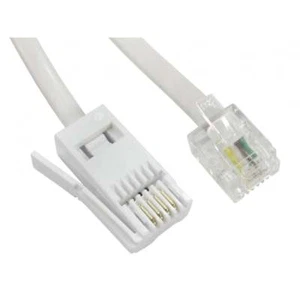 5m RJ11 to BT Cable Lead Modem FAX Telephone Landline Phone Male Plug BT Socket - Picture 1 of 12