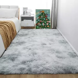 4x6 Light Grey Fluffy Shag Area Rug for Bedroom, Ultra Soft Fuzzy Plush Washable - Picture 1 of 8