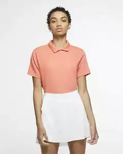 Nike Women's Dri-Fit Ace Jacquard Golf Polo LARGE Coral CK5846-814 - Picture 1 of 8