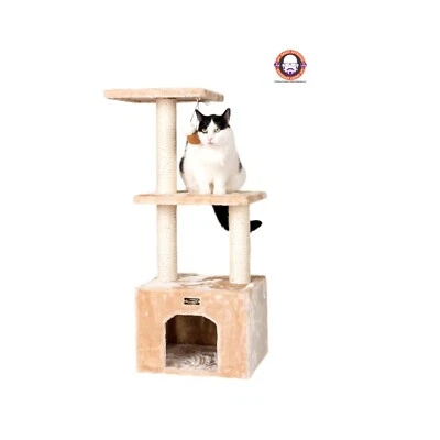 Armarkat 3-Tier Cat Tree Real Wood Furniture with Sisal Scartching Post, Beig... - Image 1 of 4