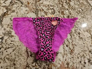 True Vintage Victoria's Secret PINK Low Rise Lace Back String Bikini Panty Small - Picture 1 of 3