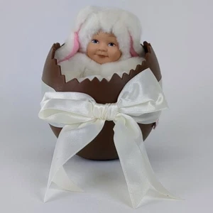 Anne Geddes Baby Bunny Doll White Fur Vintage 2000 Easter Holiday Child Bunny - Picture 1 of 11