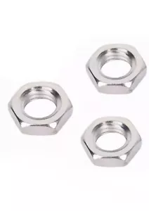 M4 M5 M6 M7 M8 M10 Metric Hexagon Brass HALF Nuts thin Lock Nut Nickel Plated - Picture 1 of 2
