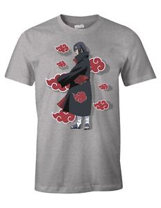 Naruto Men t-Shirt Itachi Uchiha Akatsuki Cotton Gray M Grey (US IMPORT)