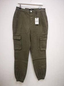 YOURS PLUS KHAKI CARGO JEAN WITH CUFF ANKLE - Picture 1 of 2