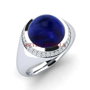 Heizbar Blau Saphir Edelstein Mit 925 Sterlingsilber Ring für Damen #4456 - Bild 1 von 10