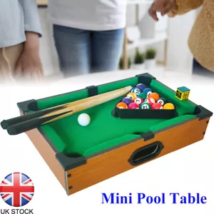 Mini Pool Table Wooden Table Top Game Childrens Billiard Board Game Portable UK - Picture 1 of 13