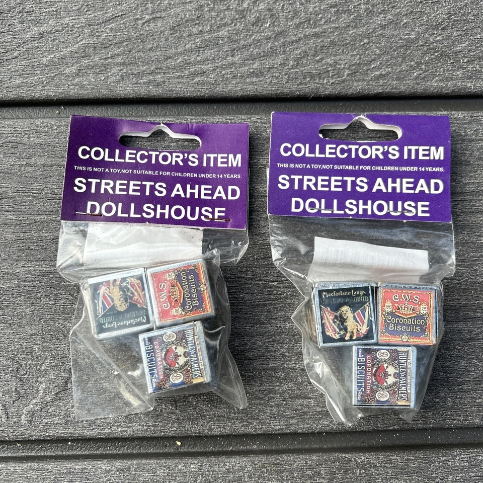 Dolls House Miniature Set of 3 Vintage Biscuit Tins- D1170 -1 12 Streets Ahead