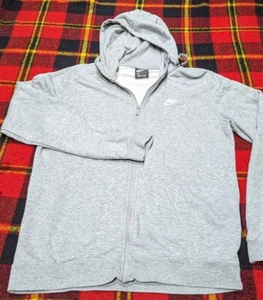 Felpa con cappuccio uomo Nike ricamata full zip grigia taglia M - Foto 1 di 5