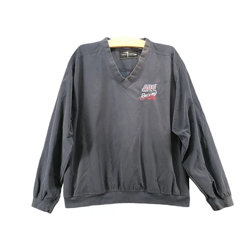 Page & Tuttle Mens ABC Supply Co Racing V-Neck Pullover Jacket Blue Medium Cover