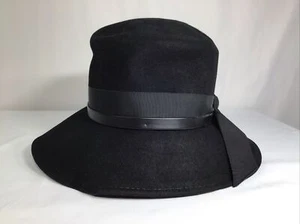 Damenhut schwarz lässig stilvoll 100 % Wolle - Bild 1 von 3
