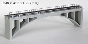 N Scale CS Single Track Spandrel Concrete Arch Bridge Kit Structures Diorama - Picture 1 of 12