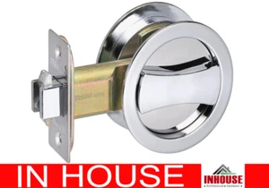 Cavity Sliding door Lock flush pull handle Privacy function Chrome finish rd - Picture 1 of 2