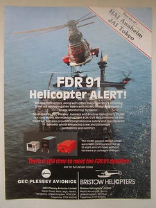 1/1991 PUB GEC PLESSEY AVIONICS BRISTOW HELICOPTERS IHUMS PUMA OFFSHORE AD - Picture 1 of 1