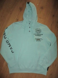 schöner Männer Langarm Pullover Troyer Kapuze Hoodie Gr. XL CAMP DAVID türkis gr - Bild 1 von 10