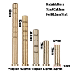 37~200grain Heavy Weight Archery Arrow Brass Inserts Base ID6.2mm Arrow Shaft - Picture 1 of 10