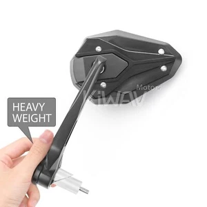KiWAV ViperII Black Heavy Bar End Mirrors 7/8, 1, 1-1/4" Hollow fit for Kawasaki - Picture 1 of 9