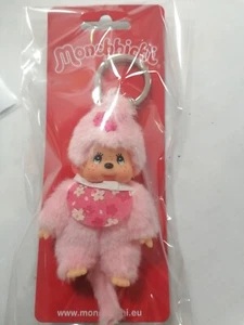 Monchhichi Schlüsselanhänger, Kirschblüte mit Latz, 10 cm, neu, original verpack - Bild 1 von 1