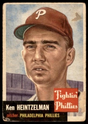 1953 Topps #136 Ken Heintzelman Phillies   G/VG (Wear/ PL) - Image 1 of 2