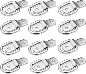 12 Pack 1/4" D-Ring Tie Downs Strap ATV Utility Trailer Rope Lashing Ring Cargo - Bild 1 von 8