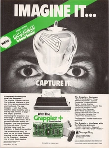 Micro Grappler naranja + interfaz de impresora vintage 1982 anuncio impreso - Imagen 1 de 1