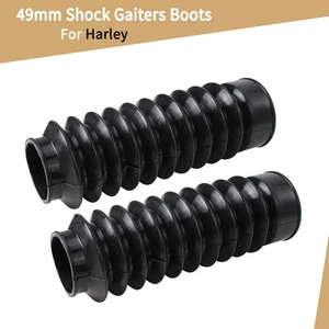 49mm Front Shock Gaiters Boots For Harley Dyna Fat Bob Low Rider Switchback - Picture 1 of 12