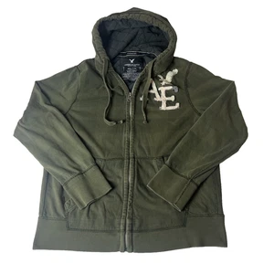American Eagle Vintage Fit Herren Full Zip Striped Army Green Hoodie Gr. XXL - Bild 1 von 3